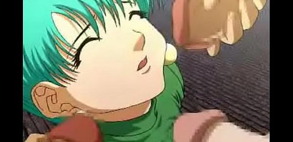  Dragon Ball Z - Bulma levando uma gozada Bulma carrying sperm on face